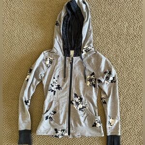 Authentic lululemon athletica Gray Floral Hoodie